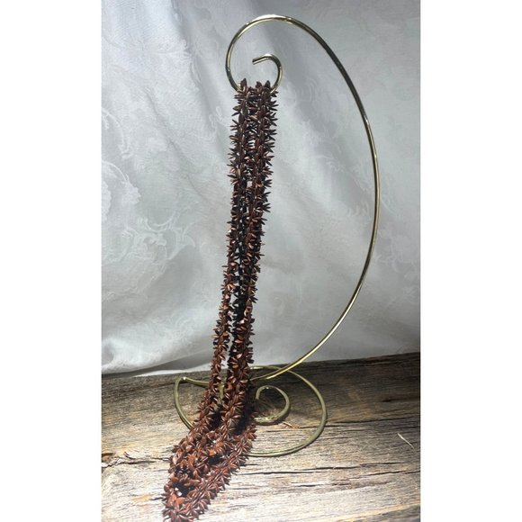 Apple Seed Necklace Hawaiian Polonesian Style Long Necklace 40” Pullover Vintage - Picture 3 of 3